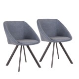 LumiSource Matisse Chair - Set of 2 - BLUE 