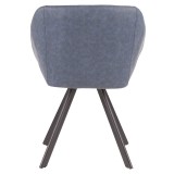LumiSource Matisse Chair - Set of 2 - BLUE - Rear