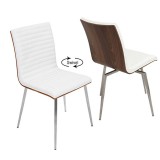 LumiSource Mason Chair With Swivel - Set of 2 - OFF WHITE 