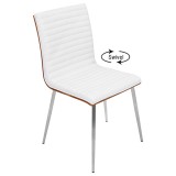 LumiSource Mason Chair With Swivel - Set of 2 - OFF WHITE - Perspective