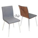 LumiSource Mason Chair With Swivel - Set of 2 - GREY 