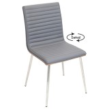 LumiSource Mason Chair With Swivel - Set of 2 - GREY - Perspective