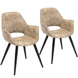 LumiSource Mustang Chair - Set of 2 - BEIGE 