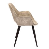 LumiSource Mustang Chair - Set of 2 - BEIGE - Side