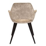 LumiSource Mustang Chair - Set of 2 - BEIGE - Rear