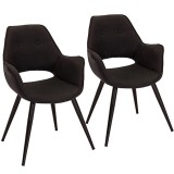 LumiSource Mustang Chair - Set of 2 - BLACK 