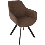 LumiSource Outlaw Chair - Set of 2 - BROWN - Perspective