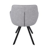 LumiSource Outlaw Chair - Set of 2 - GREY - Rear
