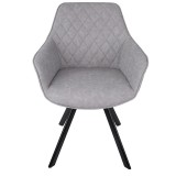 LumiSource Outlaw Chair - Set of 2 - GREY - Front