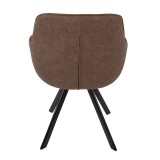 LumiSource Outlaw Chair - Set of 2 - BROWN - Rear