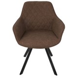 LumiSource Outlaw Chair - Set of 2 - BROWN - Front