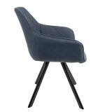 LumiSource Outlaw Chair - Set of 2 - BLUE - Side