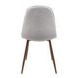 LumiSource Pebble Dining Chair - Set of 2 - GREY - Rear