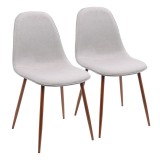 LumiSource Pebble Dining Chair - Set of 2 - GREY 