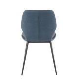 LumiSource Industrial Serena Chair - Set of 2 - BLUE -  Rear