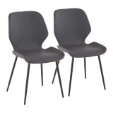 LumiSource Industrial Serena Chair - Set of 2 - GREY 