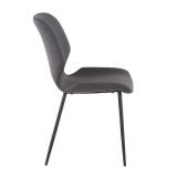 LumiSource Industrial Serena Chair - Set of 2 - GREY -  Side