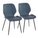 LumiSource Industrial Serena Chair - Set of 2 - BLUE -