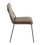 LumiSource Stefani Chair - Set of 2 - BROWN - Side