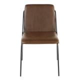 LumiSource Stefani Chair - Set of 2 - BROWN - Front
