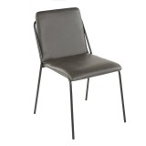 LumiSource Stefani Chair - Set of 2 - CHARCOAL - Perspective