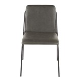 LumiSource Stefani Chair - Set of 2 - CHARCOAL - Front