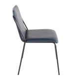 LumiSource Stefani Chair - Set of 2 - BLUE - Side