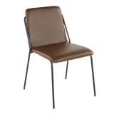 LumiSource Stefani Chair - Set of 2 - BROWN - Perspective