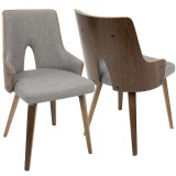 LumiSource Stella Chair - Set of 2 - LIGHT GREY 