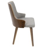 LumiSource Stella Chair - Set of 2 - LIGHT GREY - Side