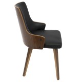LumiSource Stella Chair - Set of 2 - BLACK - Side