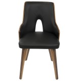 LumiSource Stella Chair - Set of 2 - BLACK - Front
