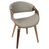 LumiSource Symphony Chair - Walnut + Grey - Perspective