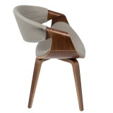 LumiSource Symphony Chair - Walnut + Grey - Side
