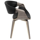 LumiSource Symphony Chair - Light Grey + Black - Side