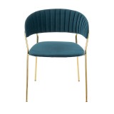 LumiSource Tania Chair - Set of 2 - TEAL - Front