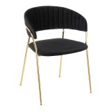 LumiSource Tania Chair - Set of 2 - BLACK - Perspective