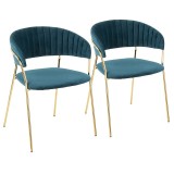 LumiSource Tania Chair - Set of 2 - TEAL 