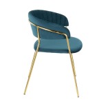 LumiSource Tania Chair - Set of 2 - TEAL - Side