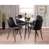LumiSource Wayne Two-Tone Chair - Set of 2 - Grey + Black - Lifestyle