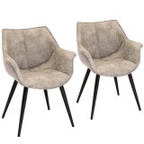 LumiSource Wrangler Chair - Set of 2 - LIGHT GREY 