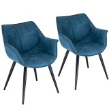 LumiSource Wrangler Chair - Set of 2 - BLUE 