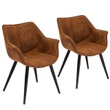 LumiSource Wrangler Chair - Set of 2 - RUST 