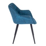 LumiSource Wrangler Chair - Set of 2 - BLUE - Side