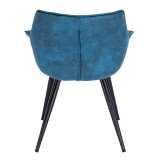 LumiSource Wrangler Chair - Set of 2 - BLUE - Rear