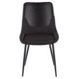 LumiSource Wayne Two-Tone Chair - Set of 2 - Grey + Black - Front