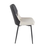 LumiSource Wayne Two-Tone Chair - Set of 2 - Cream + Black - Side