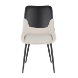 LumiSource Wayne Two-Tone Chair - Set of 2 - Cream + Black - Front