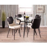 LumiSource Wayne Two-Tone Chair - Set of 2 - Cream + Black - Lifestyle