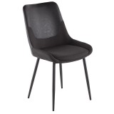LumiSource Wayne Two-Tone Chair - Set of 2 - Grey + Black - Perspective